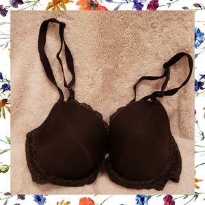 VS Dream Angels Black Lined Demi Bra